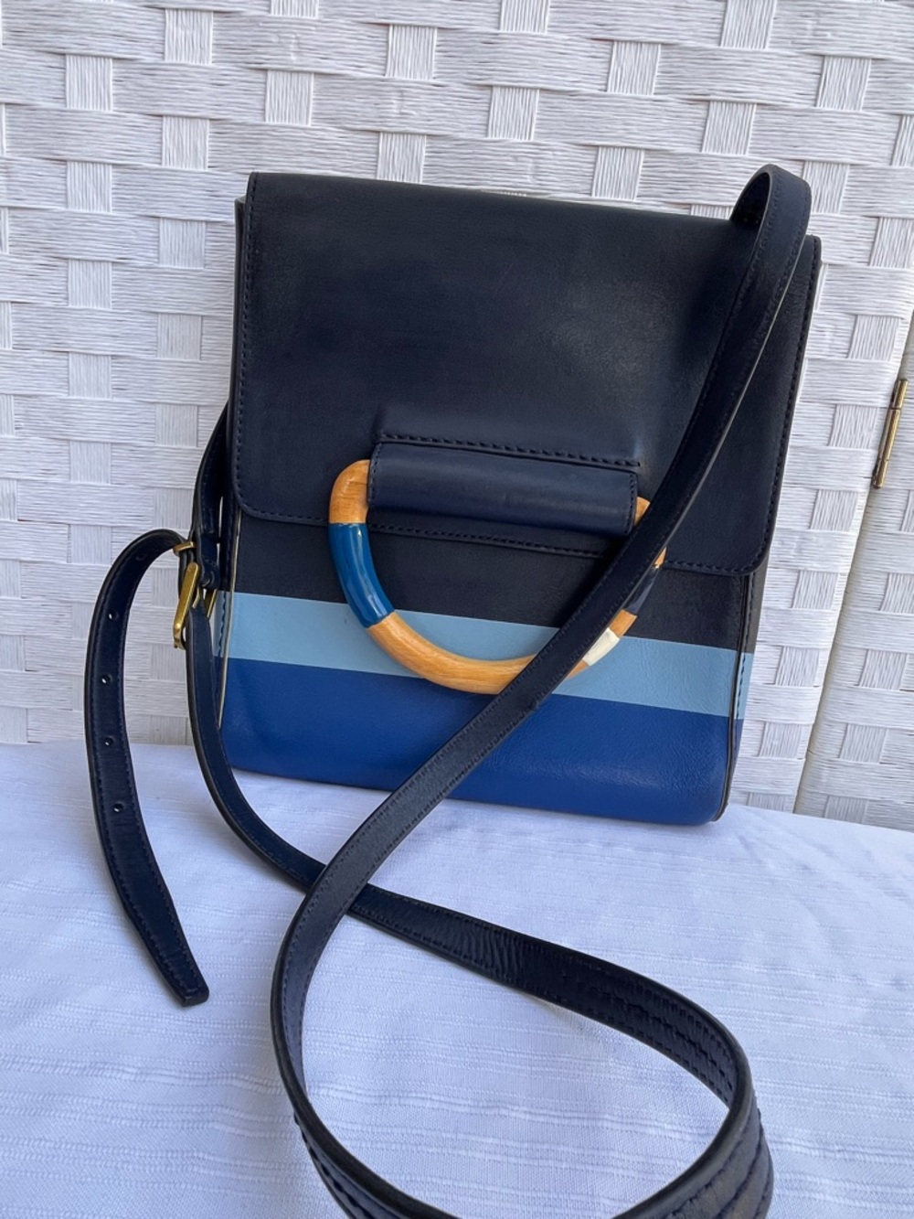 Tory Burch Striped Color block Leather Crossbody Bag - Picture 4 of 6